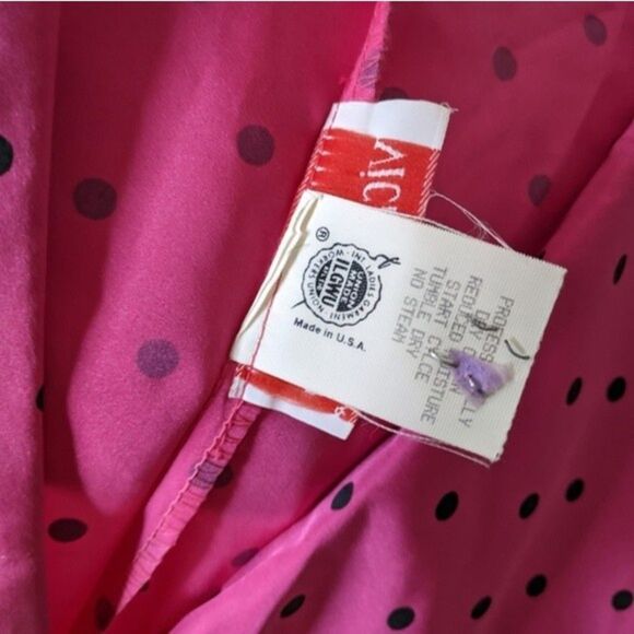 5/$25 Vicky Vaughn vintage 60s-70s taffeta polka dot dress - Picture 4 of 8